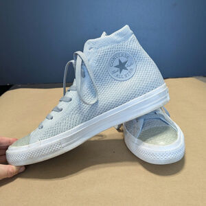 Converse Chuck Taylor FlyKnit Hi Top Sneakers Wolf Gray Knit Shoes Grey Mens 9